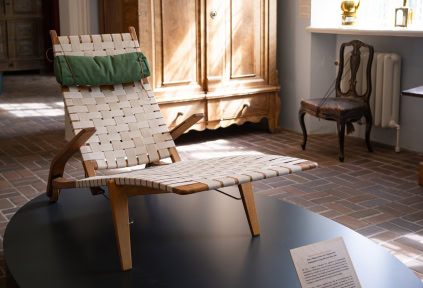 A chair designed by Hans J. Wegner on display at the Cultural History Museum in Tønder